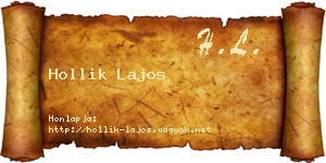 Hollik Lajos névjegykártya